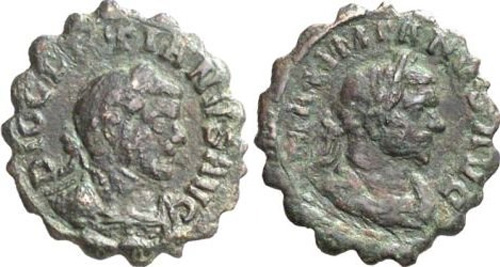diocletian and maximianus roman coin quinarius